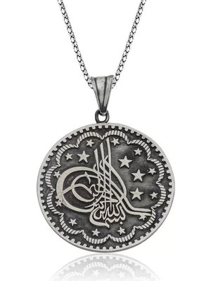 Aesco 925 Ayar Gümüş Tuğra Kolye
