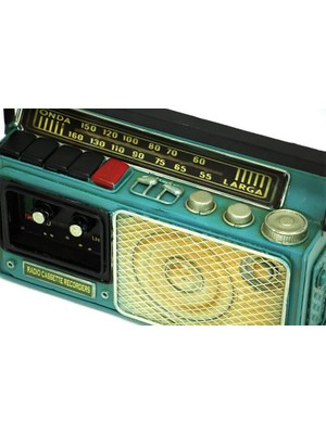 Aesco Dekoratif Metal Radyo Kumbara Vintage Biblo Hediyelik