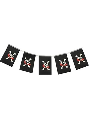 Aesco Korsan Partisi Korsan Logo Baskılı Flama Süs Afiş Süsleme 8 Li