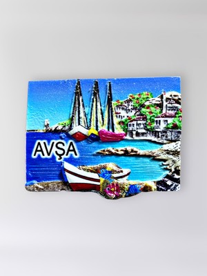 Mundy Avşa Polyester Kabartmalı Magnet 7 x 5 cm Dekoratif Hediyelik Buzdolabı Süsü (KOD:1705)