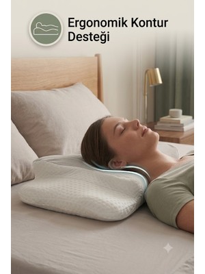 DMC Premium Ergonomik Visco Yastık 62X42 cm Boyun Destekli  Ortopedik Uyku Yastığı