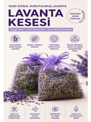 Rosess 16’lı Lila Tül Lavanta Kesesi Yoğun Kokulu – Dolap & Çekmece Kokusu, Hediyelik Nikah Nişan Kese