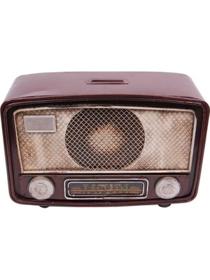 Aesco Dekoratif Metal Radyo Kumbaralı Vintage Hediyelik
