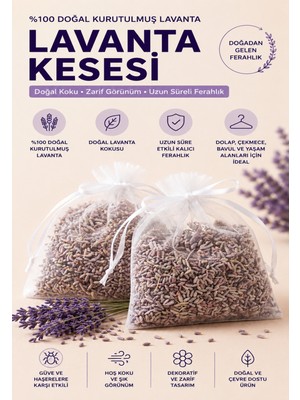 Rosess Beyaz Lavanta Kesesi | 16’lı Set | Hediyelik | Yoğun Kokulu | Şık Organze | Doğal Dolap, Çekmece ve Oda Kokusu