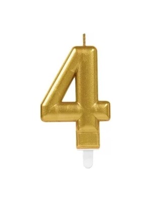 Aesco Parti Malzemeleri Parti Aksesuar 4 Rakam Mum Gold Renk