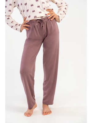 Obje Kız Çocuk Sütlü  Kahve Pijama Altı