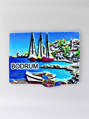 Mundy Bodrum Polyester Kabartmalı Magnet 7 x 5 cm Dekoratif Hediyelik Buzdolabı Süsü (KOD:1703)