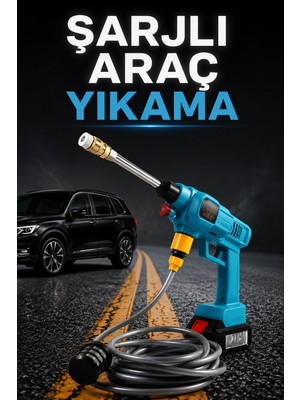 Ototechparca Şarjlı ve Yüksek Basınçlı Oto Yıkama Makinesi ve Sulama Tabancası Bahçe Yıkama Makinesi