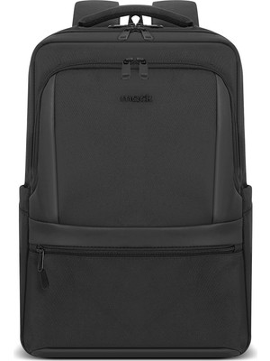 Mack Office Eco MCE-1212 Çevre Dostu 16 Inç Su Itici Laptop Sırt Çantası, USB Şarj Portlu Bilgisayar ve Notebook Çantası, Kadın Erkek Bilgisayar Iş Çantası, Üniversite Okul Çantası, Siyah