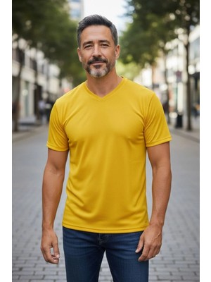 Eren Style Pamuklu V Model Kısa Kol T-Shirt