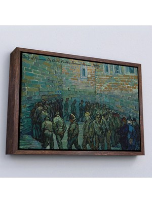 Uslucan Alışveriş Ahşap Çerçeveli Vincent Van Gogh Tutuklular Çemberi Tablo - Prisoners' ROUND-7180