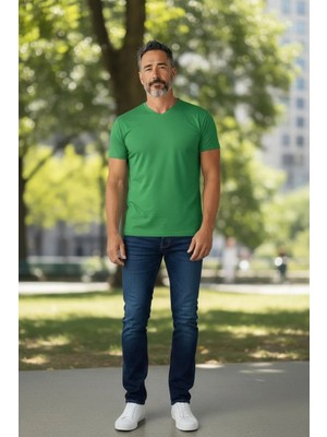 Eren Style Pamuklu V Model Kısa Kol T-Shirt