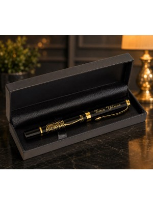 Hediyesahibi Özel Isme Özel Besmeleli Metal Roller Kalem ve Hediye Kutusu