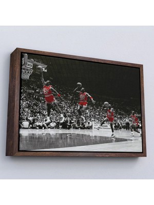 Uslucan Alışveriş Ahşap Çerçeveli Michael Jordan TABLO-7200