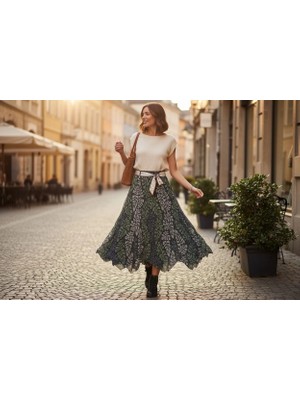 Eren Style Şifon Etek(Boyu:90 Cm)-(38-52)
