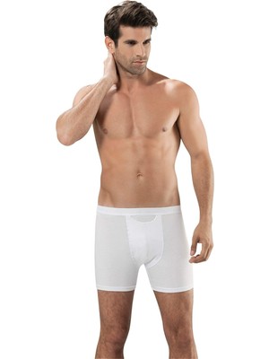 Obje Erkek Beyaz Penye Modal Boxer