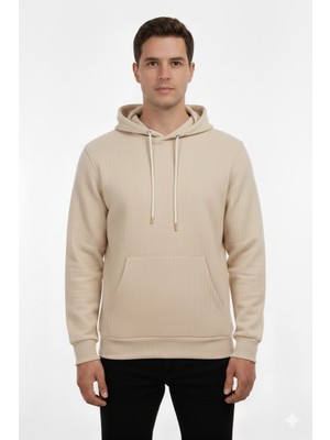 Obje Erkek Bej Kapşonlu Uzun Kol Sweat