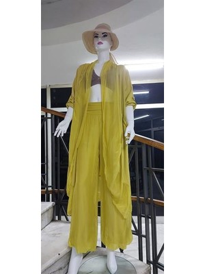 Bohem Stil Itayan Ipek Detaylı Oversize Kaftan