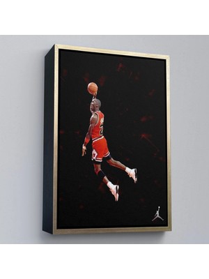 Uslucan Alışveriş Ahşap Çerçeveli Michael Jordan TABLO-7751