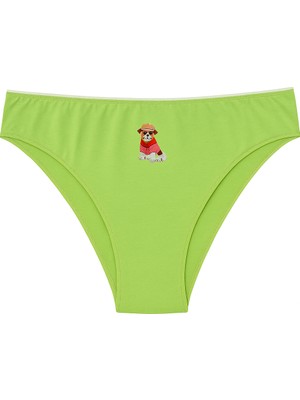Obje Kadın Yeşil Likra Cotton Brazilian Külot