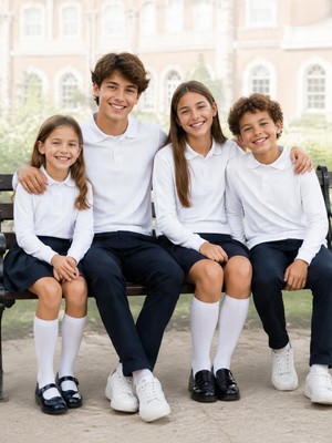 Alg Life ÇOCUK OKUL POLO YAKA BEYAZ UZUN KOL T-SHIRT 6-17 YAŞ