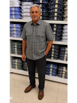 Eren Style Linen Keten Klasik %100 Cotton Kısa Kollu Çift Cepli Terletmeyen Gömlek