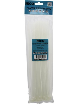 Ttt 100'LÜ Cırt Kelepçe - Beyaz Renk - Plastik - Kablo Bağı