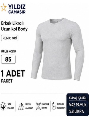 Yıldız Çamaşır Erkek Likralı Uzun Kol Bady Fanila Atlet (85-86-87) - 1 Adet