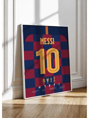 Base Concept Leo Messi Barca Poster Tablo (Çerçeveli)
