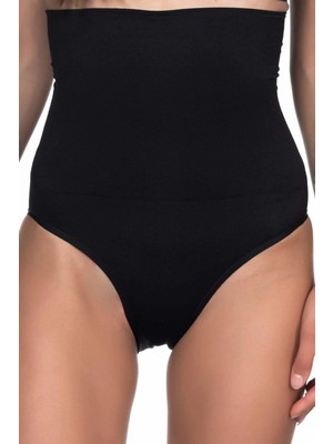 Çamaşır Kenti Siyah Yüksek Bel Double Slip Korse