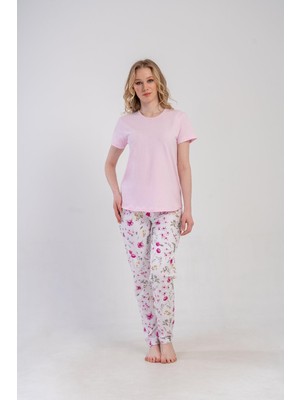 Obje Kadın Pembe Kısa Kollu Pijama Takımı