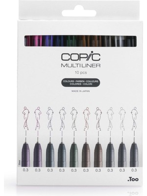 Starseven Color, 10 Adet Kalem, 10 Farklı Renkte, Çizgi Kalınlığı 0,3 Mm, Su Alkole Dayanıklı Pigment Müre