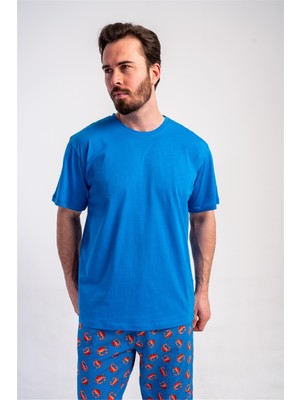 Obje Erkek Mavi Oversize Üst