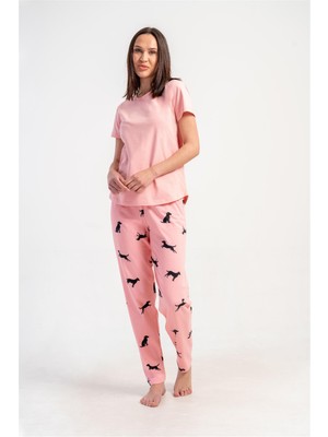 Obje Kadın Pembe Kısa Kollu Oversize Üst