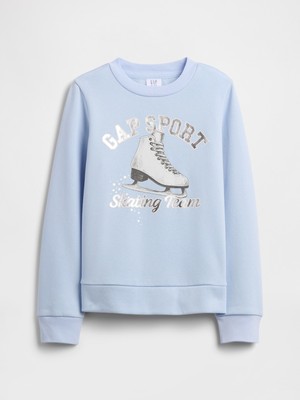 Gap Kız Çocuk Açık Mavi Kids Gap Grafik Sweatshirt