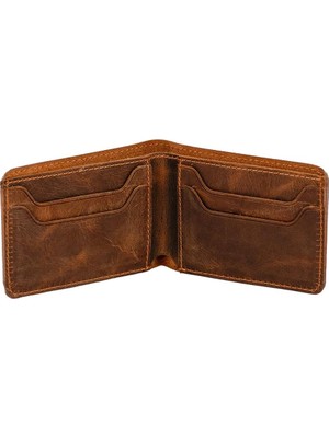 Tulipa - Hakiki Deri Naturel Klasik Bifold Ince Tasarım Erkek Cüzdan, Gündelik Kullanım