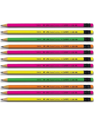 Faber Castell Faber Candy Silgili Yuvarlak Kurşun Kalem 12 Li Paket (5244112800)