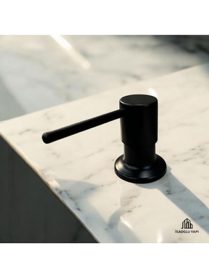 Isaoğlu Yapı Mat Siyah Ankastre Sıvı Sabunluk Ankastre Tezgah Altı Siyah Sıvı Sabunluk