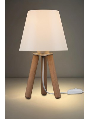 Ag Lightdesign Krem Abajur Yatak Odası Salon Koridor Masa Lambası Agnm5