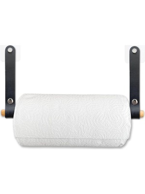 Yapışkanlı Ahşap & Deri Tuvalet Kağıtlığı / Banyo Kağıt Havluluk, Havlu Peçetelik / Wc K