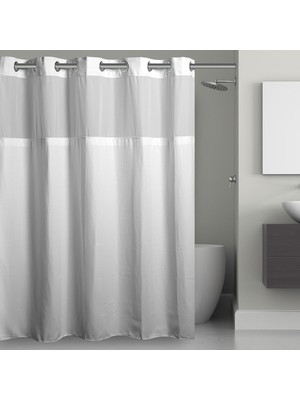 Hookless Waffle 71" x 74" Beyaz Duş Perdesi