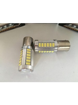 Trendlıfeoto Mercekli 12V 93 LED Ampul 33 Ledli Beyaz Tek Duy Geri Vites Veya Park Ledi (2'li Paket)