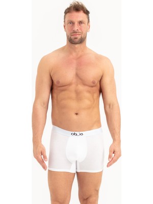 Obje Erkek Beyaz Micro Modal Boxer