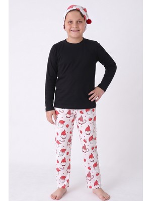 Obje Erkek Çocuk Şapka Desen Pijama Altı
