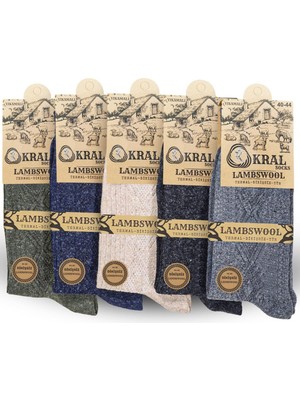 Erkek Kışlık Termal Etkili (5'li Paket) Lambswool Kuzu Yünlü Çorap