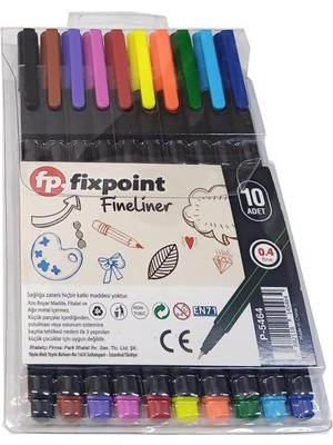 Fineliner 10 Lu Ince Uçlu Kalem 1 Paket 10 Renk 0.4 mm Keçe Uçlu Kalem Renkli Işaretleme Yazı