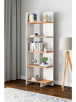 Aura 5 Raflı Kitaplık, Köşe Kitaplık, Asimetrik