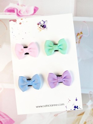Mini Kurdele Fiyonk Saçsız Bebek Tokası 3cm - Seyrek Saçlı Bebeklere Özel Saçtan Düşmeyen T