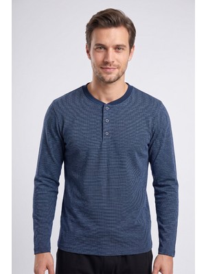 Obje Erkek Indigo Patlı Pijama Üstü