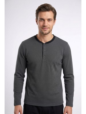 Obje Erkek Antrasit Patlı Pijama Üstü
